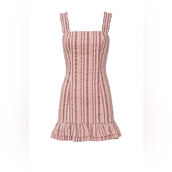 Alexis Pink Striped Brandy Minidress - Picture 3 of 5